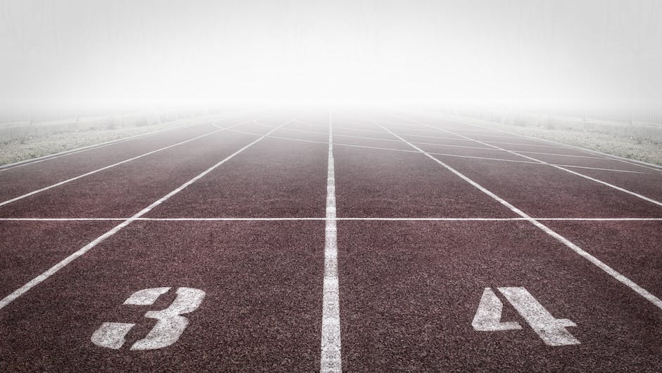 Running track lanes representing speed and competition